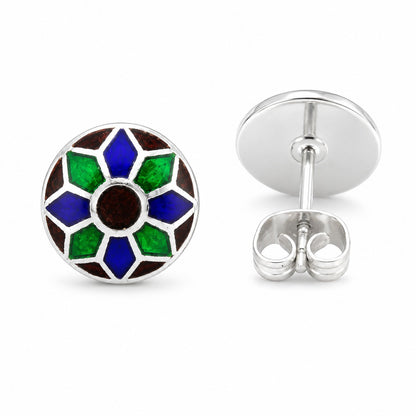 Multicolor Enameld Studs Earring
