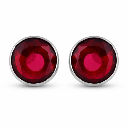 Garnet Stone Round Shape Earrings