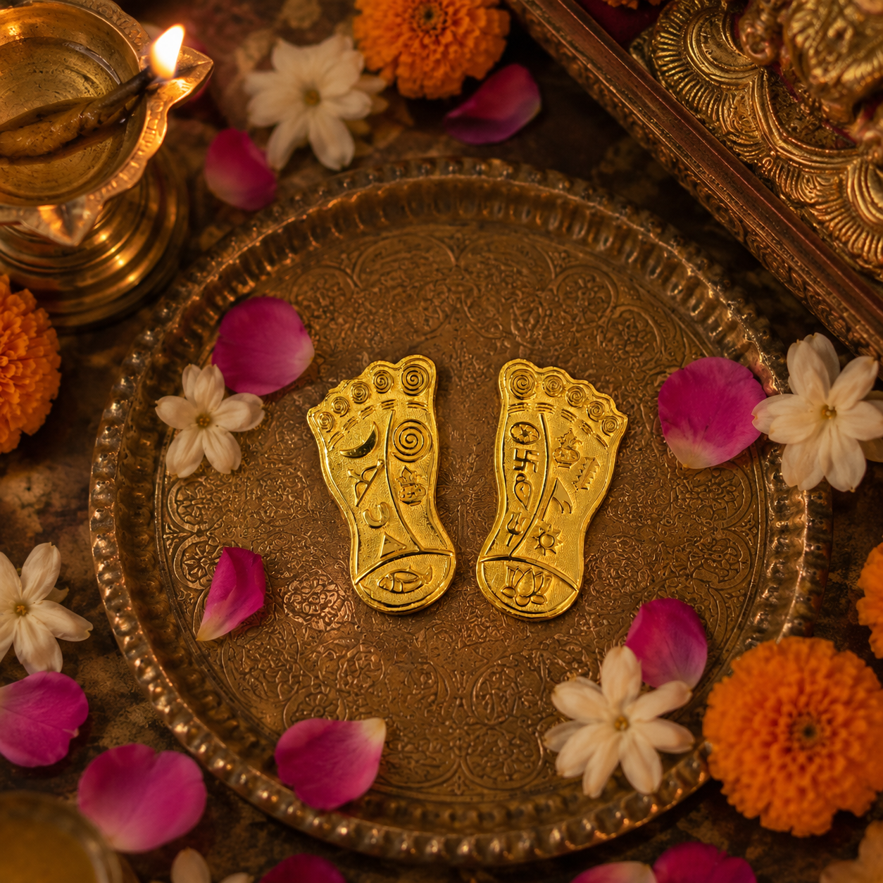 Gold Plated Lakshmi Charan