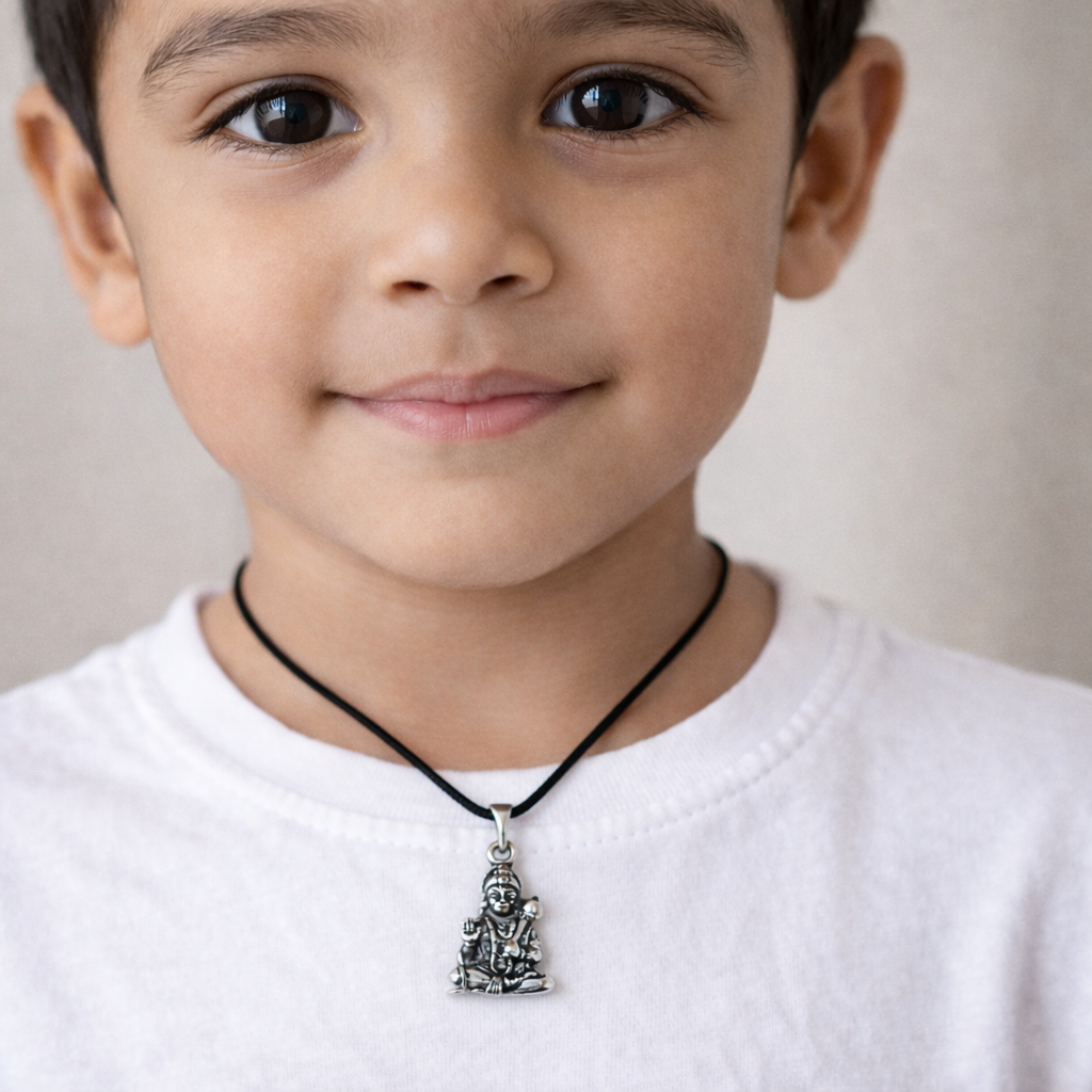 Oxidised German Silver Hanuman Ji Idol Pendant