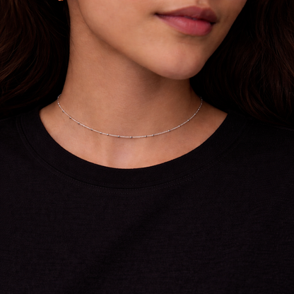 Silver Chain With Small Balls Design