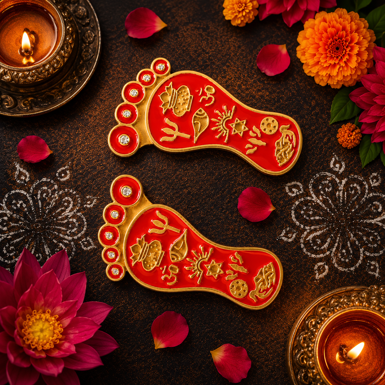 Enameled Laxmi Charan