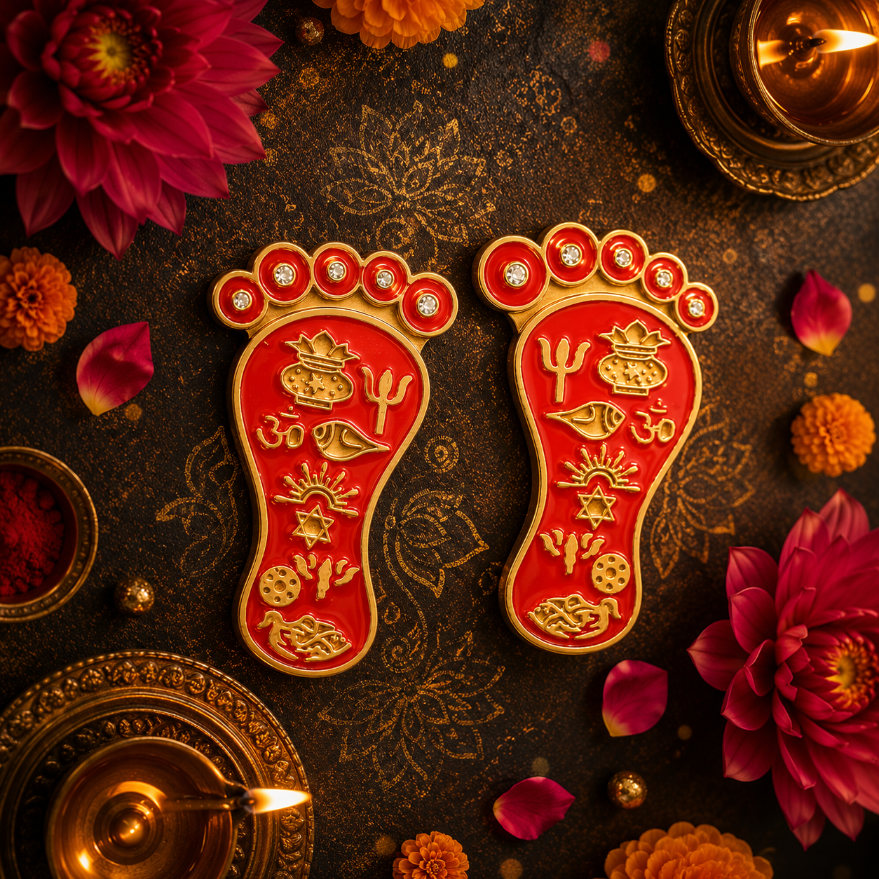Enameled Laxmi Charan