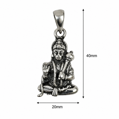 Oxidised German Silver Hanuman Ji Idol Pendant