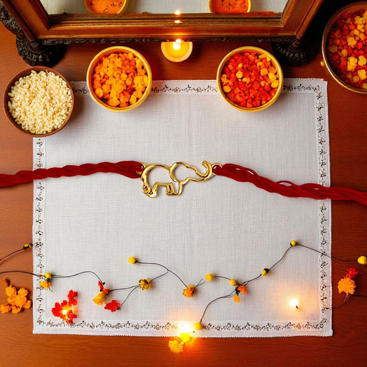 Silver Baby Elephant Rakhi For Brother