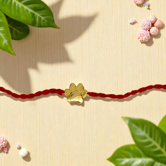 Silver Panda Feet Rakhi For Brother
