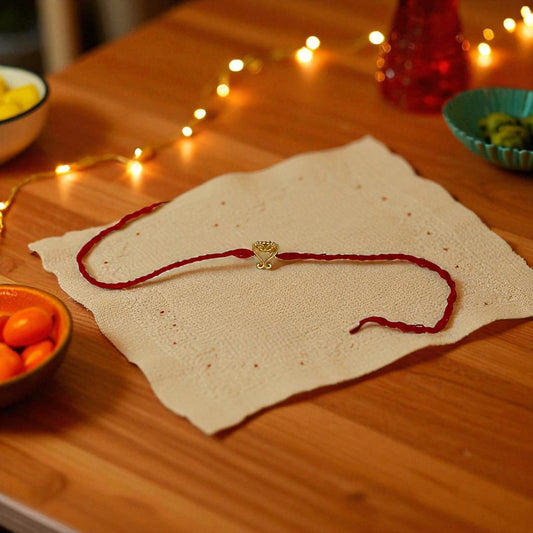 Silver Laxmi Charan Rakhi For Brother
