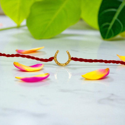 Silver Horse Shoe Rakhi For Brother