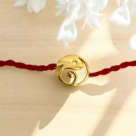 Silver Yin Yang Rakhi For Brother