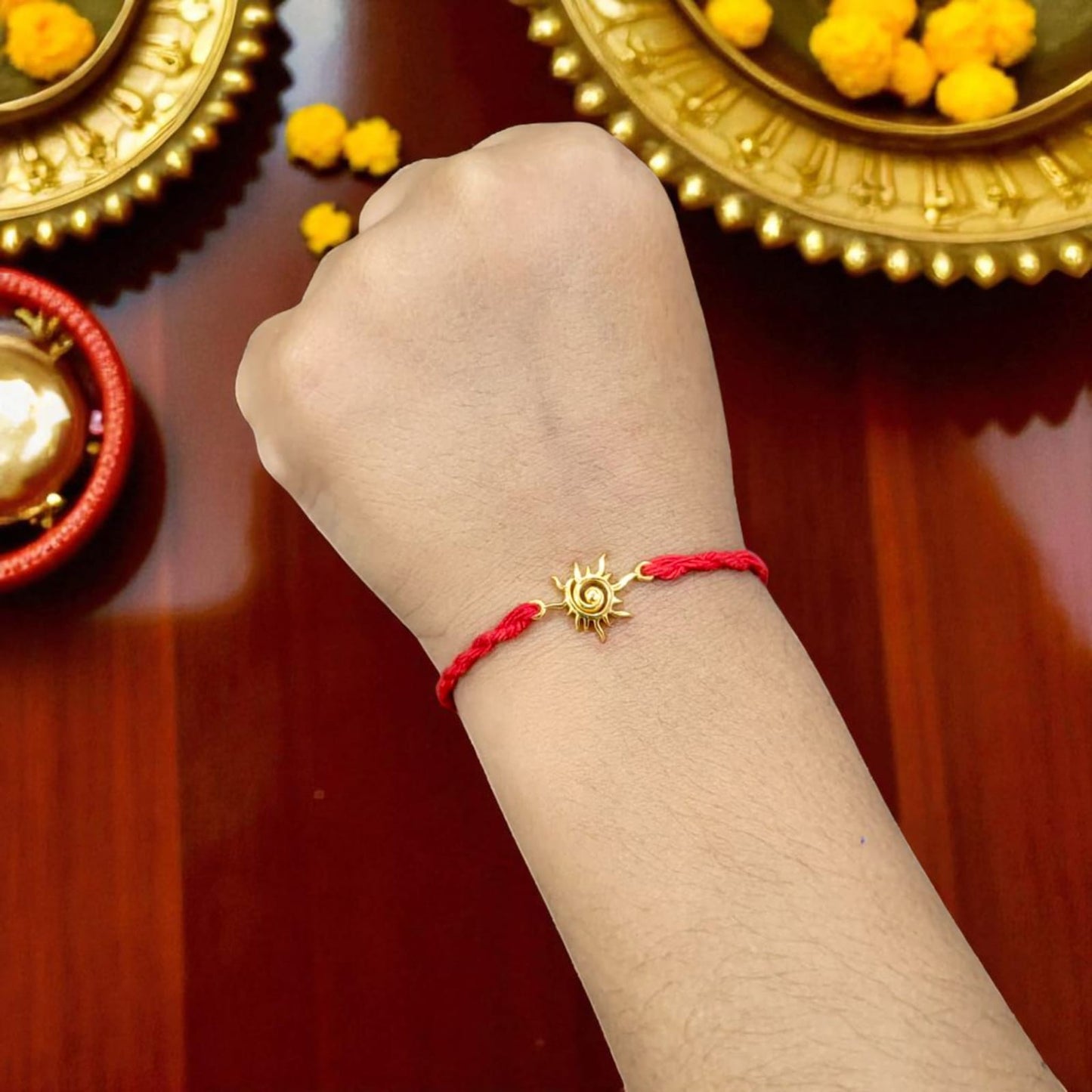 Silver Sun Rakhi For Brother