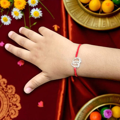 Silver Plated Baby Feet RAkhi for brother