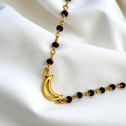 Silver Half Moon Mangalsutra
