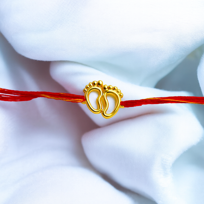 Silver Plated Baby Feet RAkhi for brother