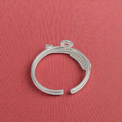 Adjustable Ring with Red Enamel