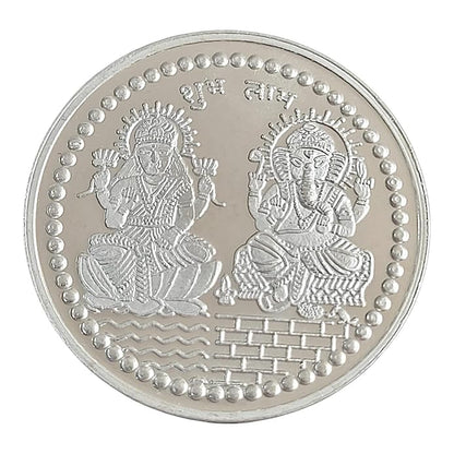 10gm Om Shree Laxmi Ganesha 999 Pure German Silver Coin