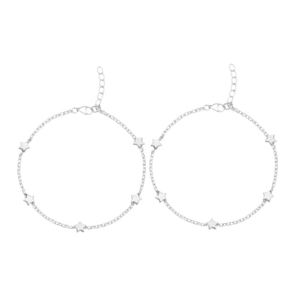 Silver Anklet with Star Charms (Pair)