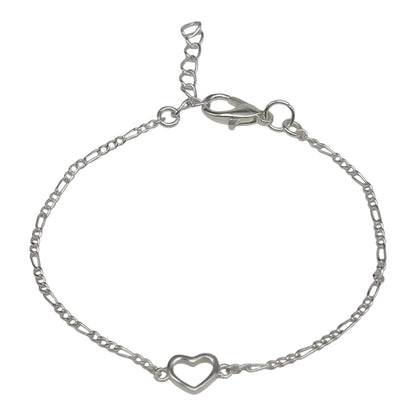 Silver Anklet with Heart Charm (Single) 0-5years