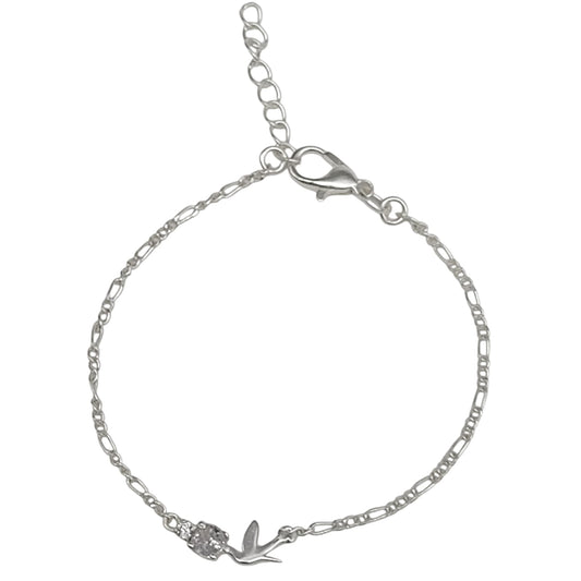Silver Bracelet with Bird Charm