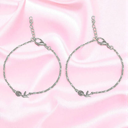 Silver Anklet with Bird charm 0-5 years (Pair)