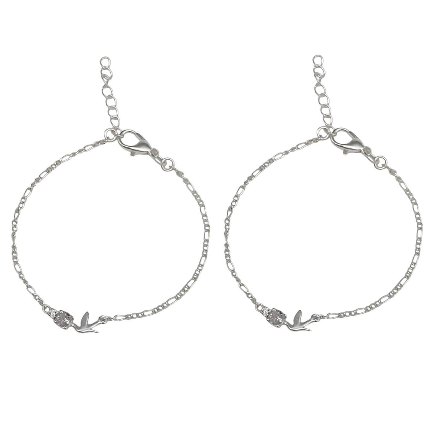 Silver Anklet with Bird charm 0-5 years (Pair)