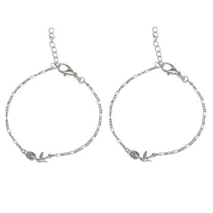 Silver Anklet with Bird charm 0-5 years (Pair)