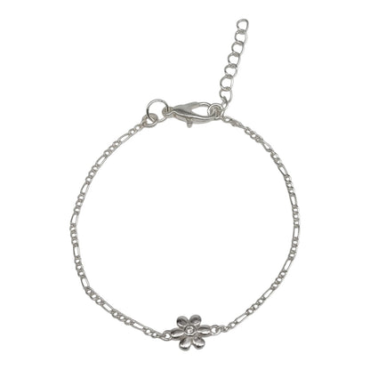 Silver Anklet with Flower Charm (Single) 0-5years