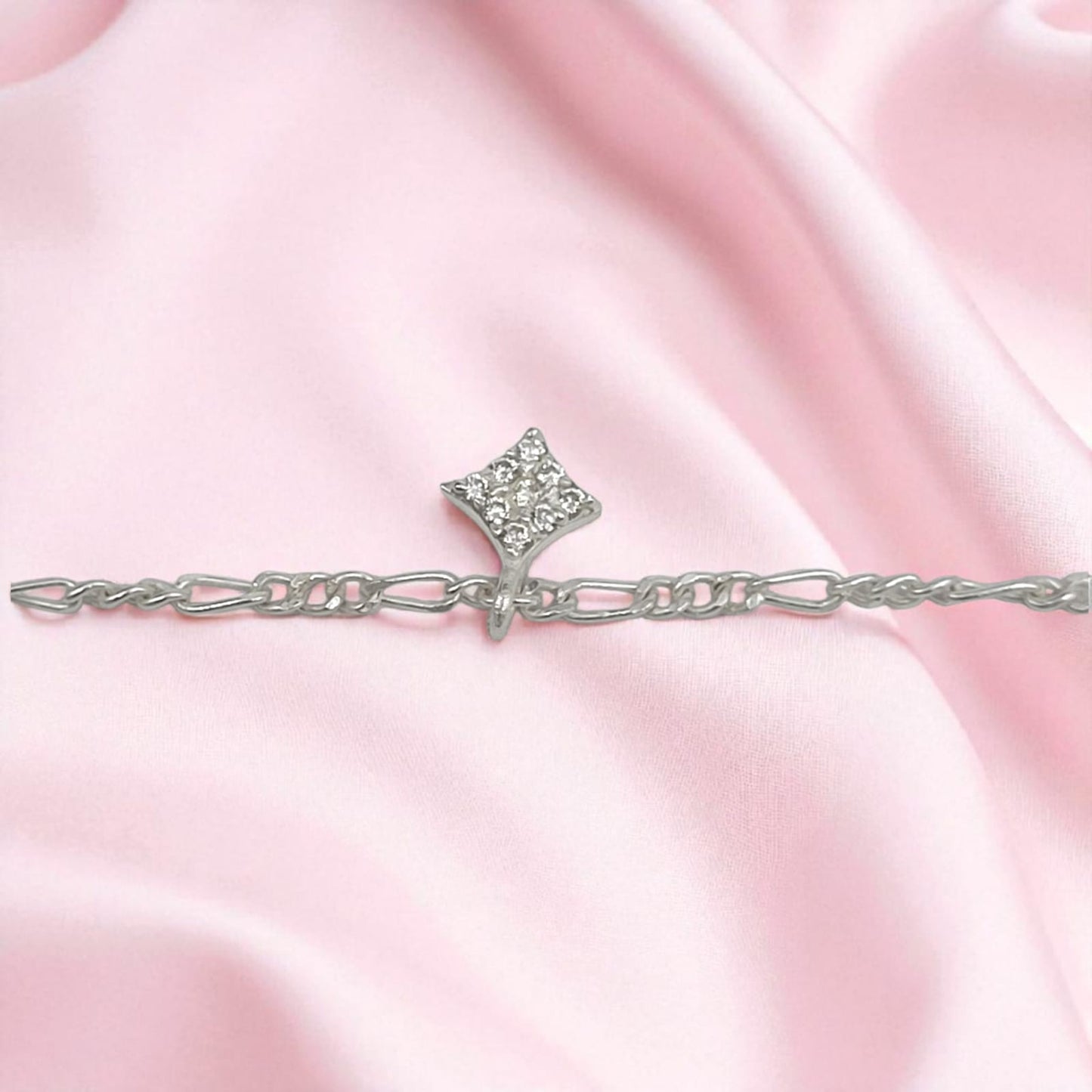 Silver Anklet with Star Charm 0-5 years (Pair)