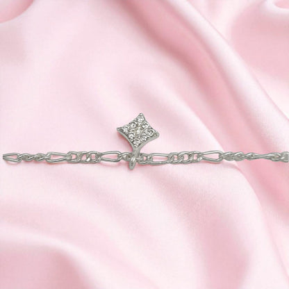 Silver Anklet with Star Charm 0-5 years (Pair)