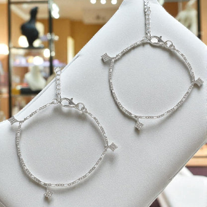 Silver Anklet with Star Charm 0-5 years (Pair)