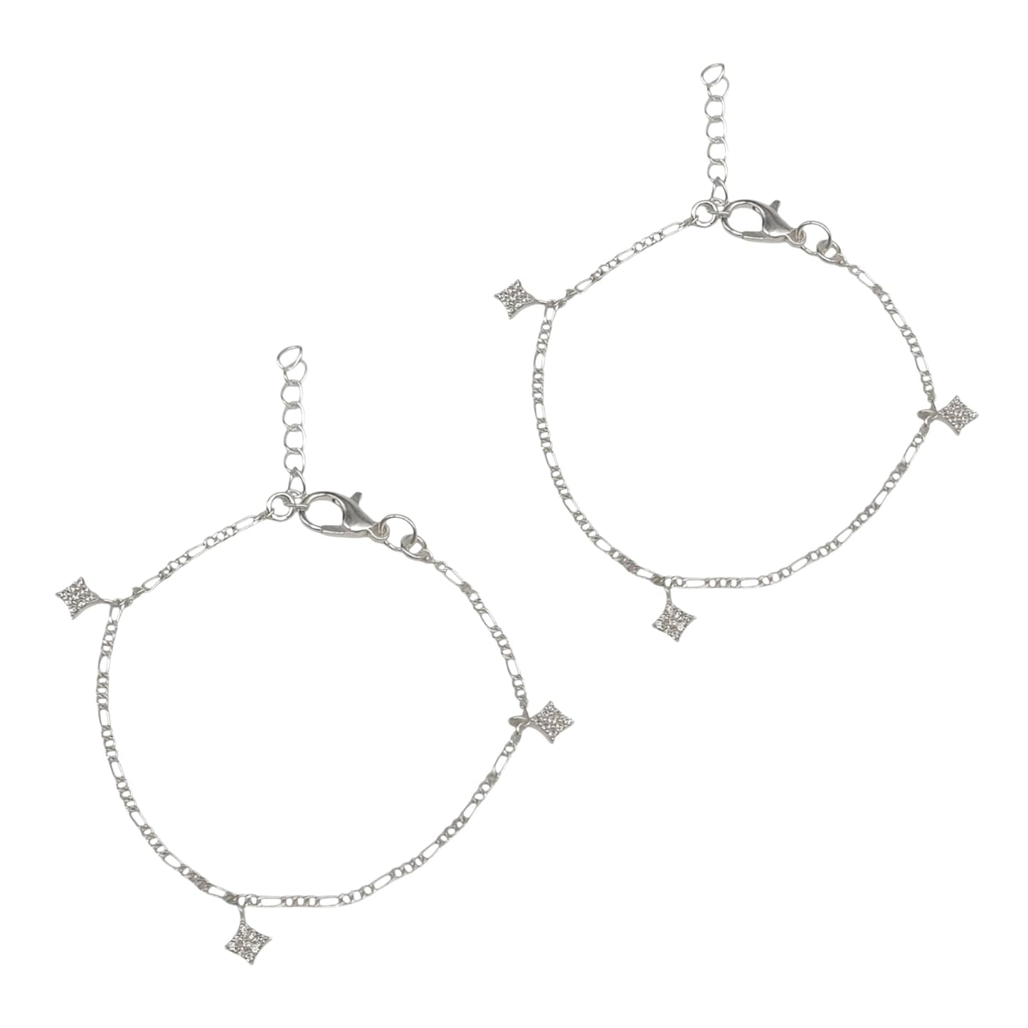 Silver Anklet with Star Charm 0-5 years (Pair)