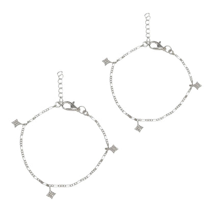 Silver Anklet with Star Charm 0-5 years (Pair)