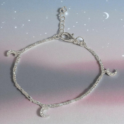 Silver Anklet with Half moon Charm (Single) 0-5years