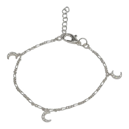 Silver Anklet with Half moon Charm (Single) 0-5years