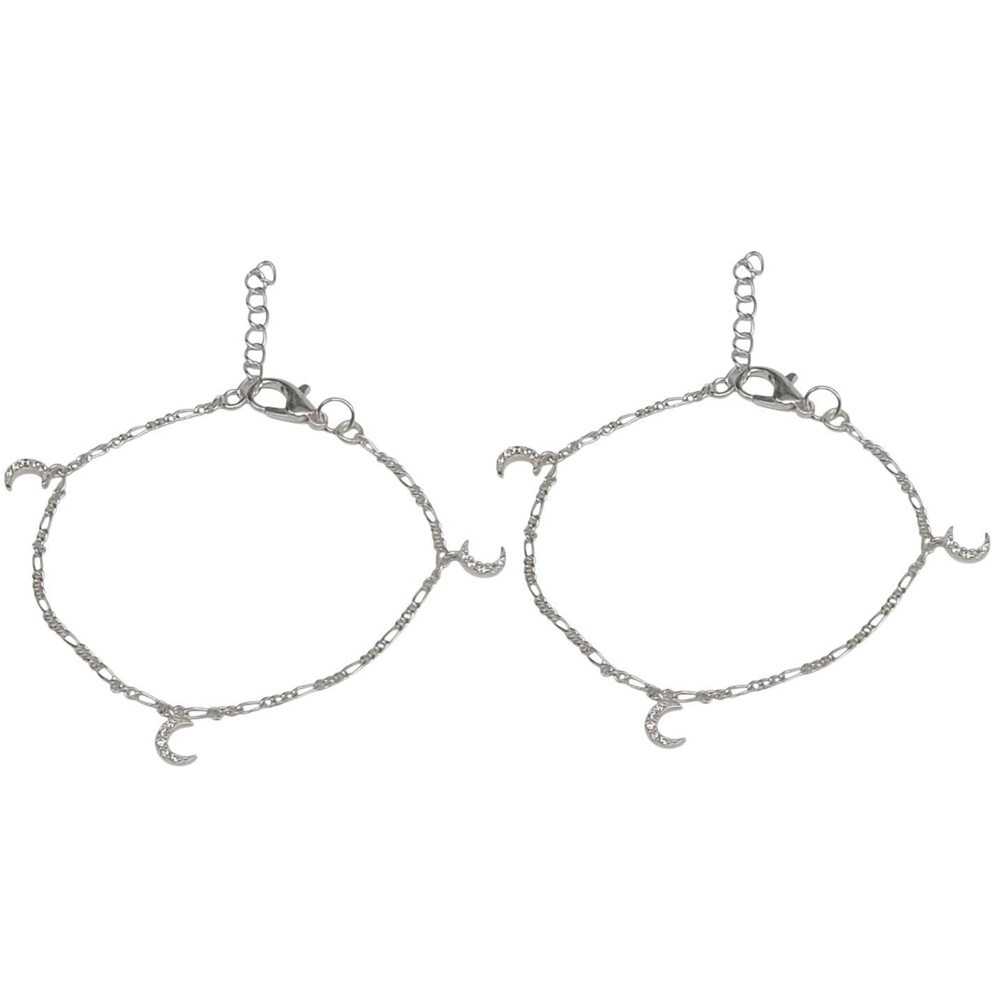 Silver Anklet with Moon Charm 0-5 years (Pair)