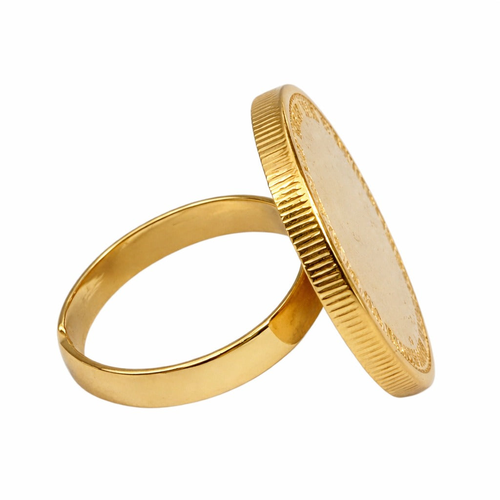 24K Gold Plated Vintage Coin Ring