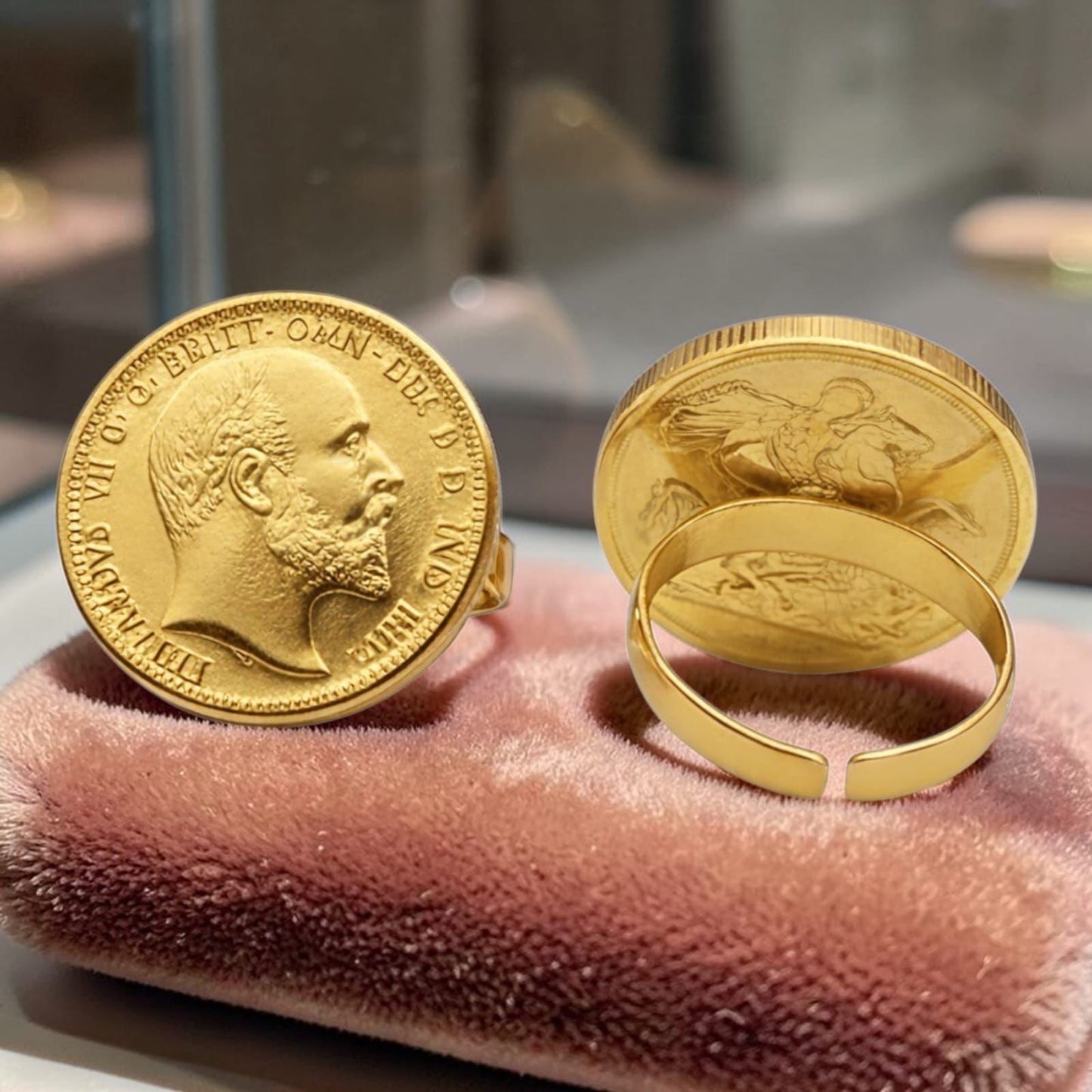 24K Gold Plated Vintage Coin Ring