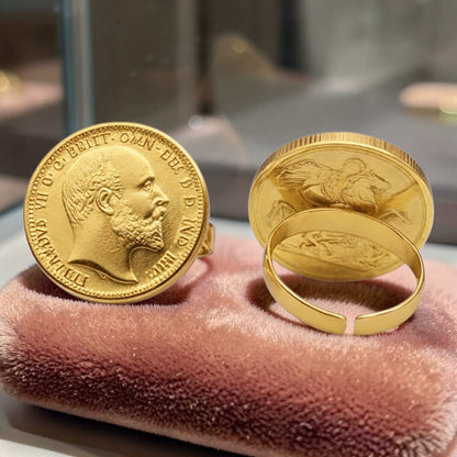 24K Gold Plated Vintage Coin Ring