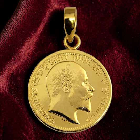 24K Gold Plated Vintage Coin Pendant