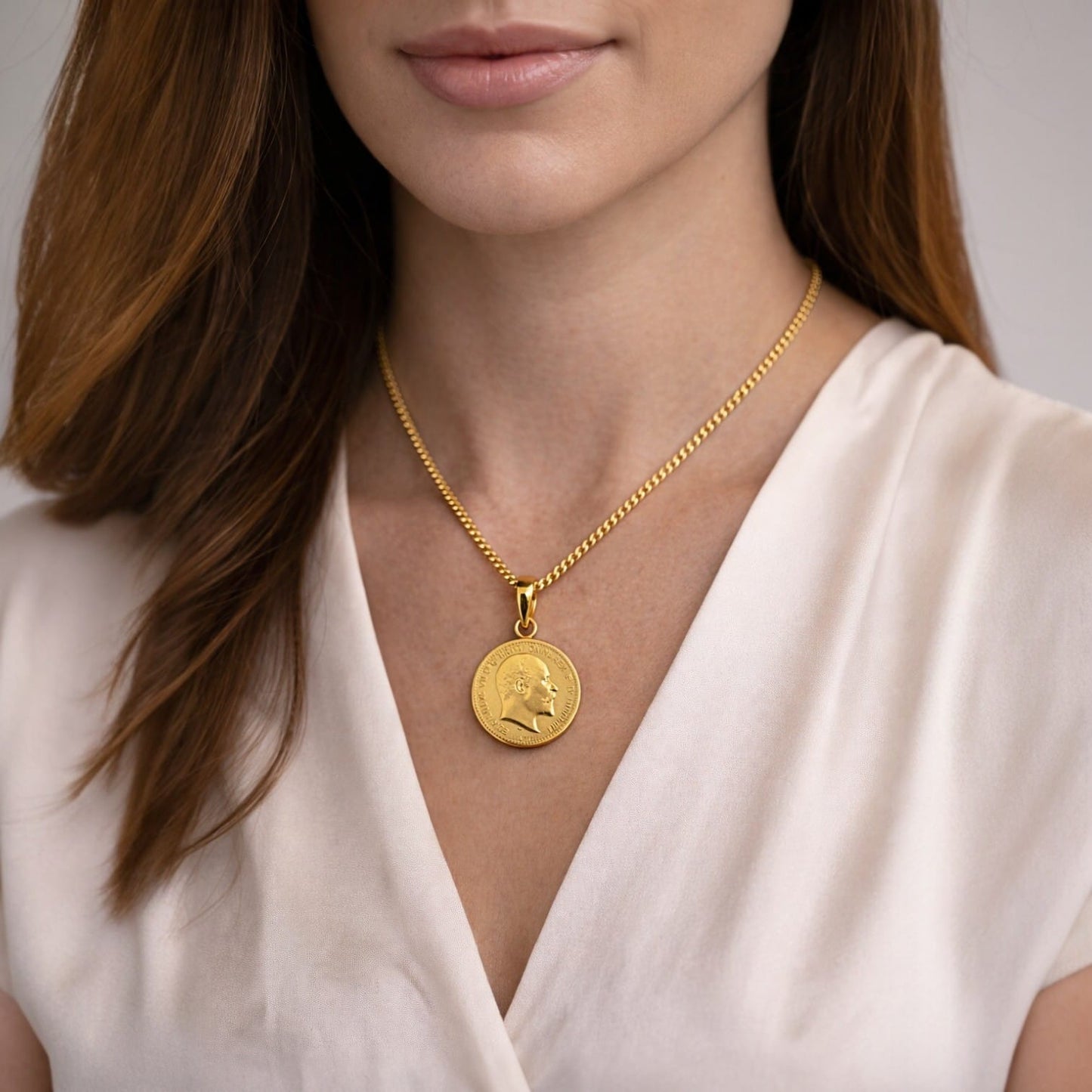 24K Gold Plated Vintage Coin Pendant