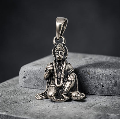 Oxidised German Silver Hanuman Ji Pendant