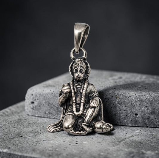 Oxidised German Silver Hanuman Ji Pendant