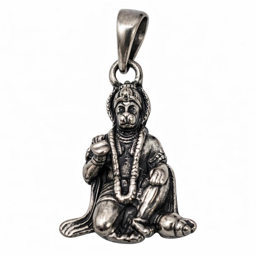 Oxidised German Silver Hanuman Ji Pendant