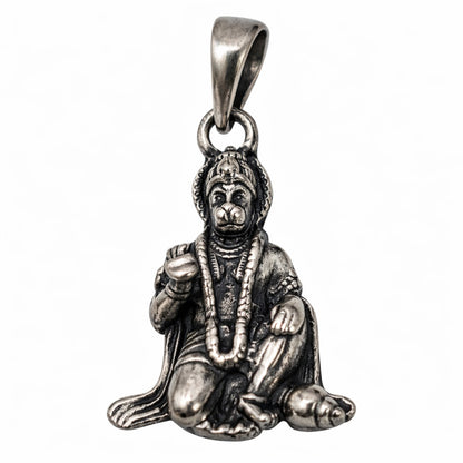 Oxidised German Silver Hanuman Ji Pendant