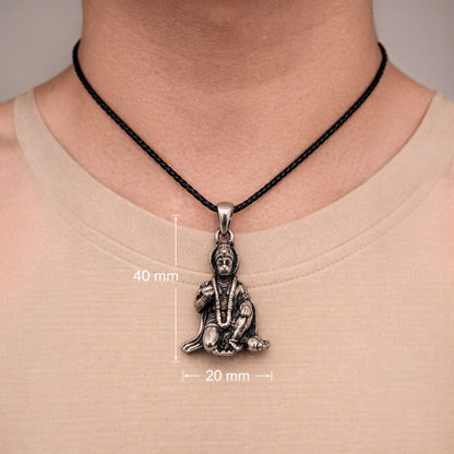 Oxidised German Silver Hanuman Ji Pendant