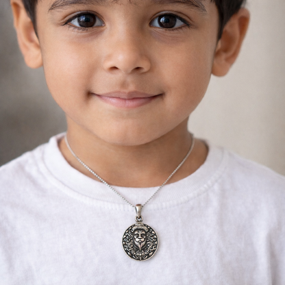 Oxidised German Silver Hanuman Ji Face Pendant
