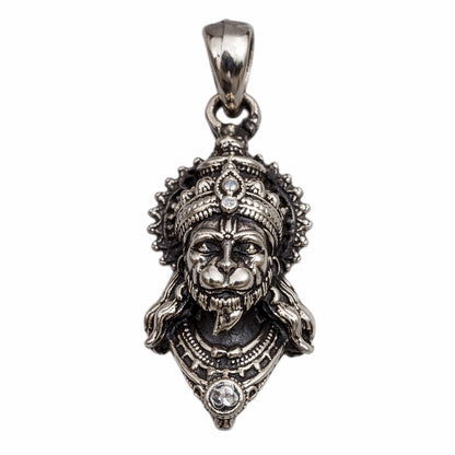 Oxidised German Silver Hanuman Ji Face Pendant