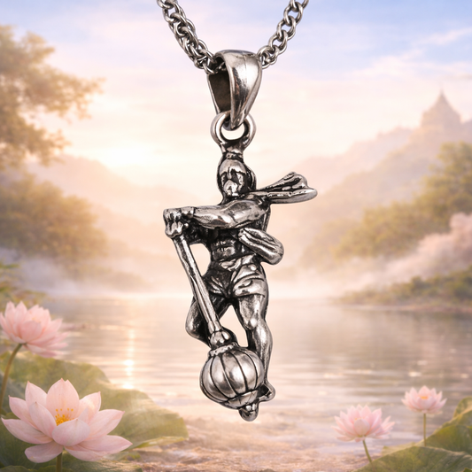 Oxidised German Silver Hanuman Ji Pendant