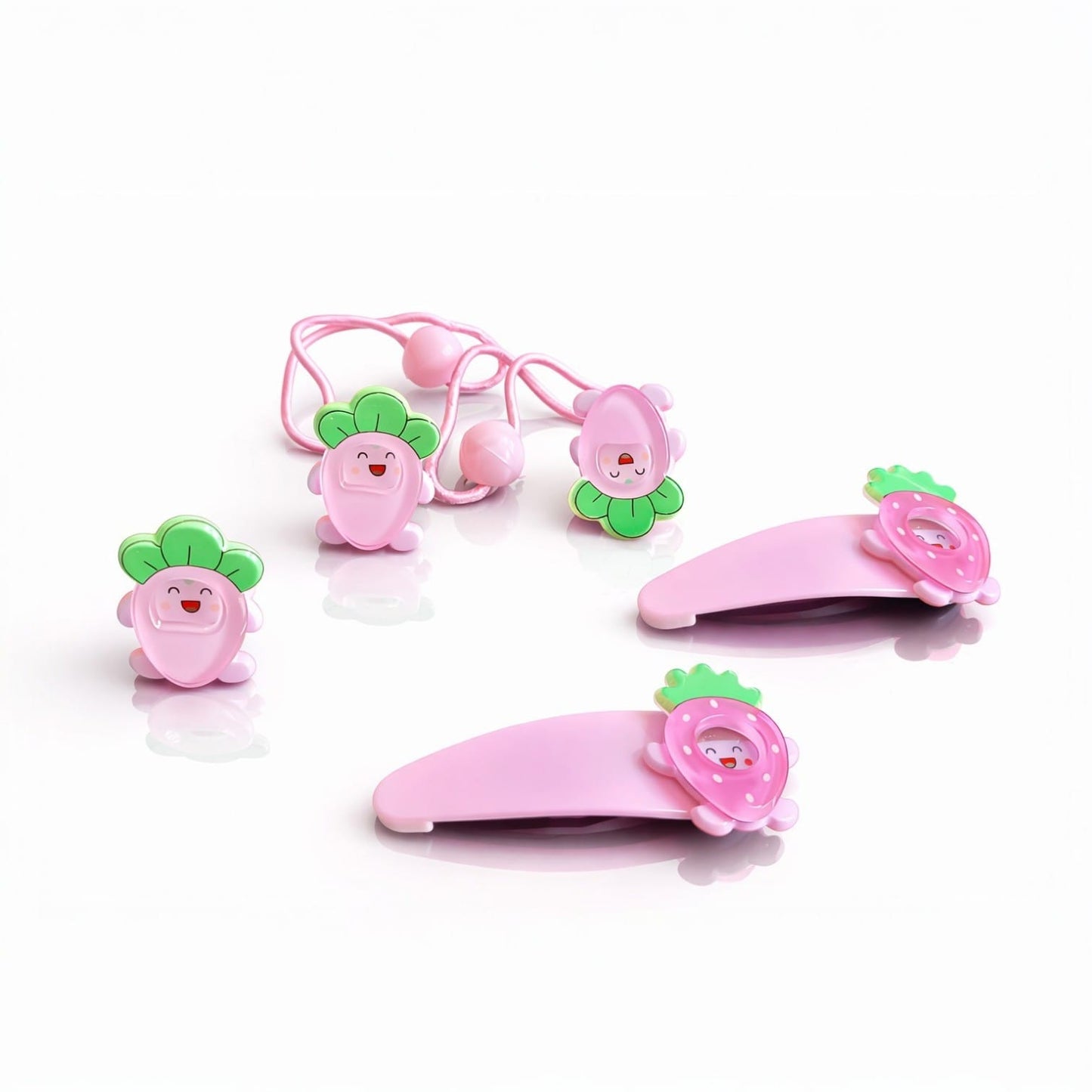 Kids Hair Accessories Set for Girls with Pink Princess Handbag