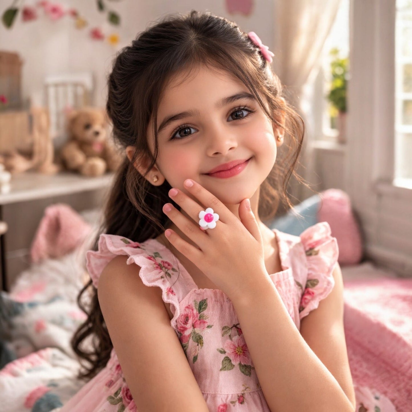 Cute Kids Adjustable Cartoon Rings 12 Pc Set for Girls