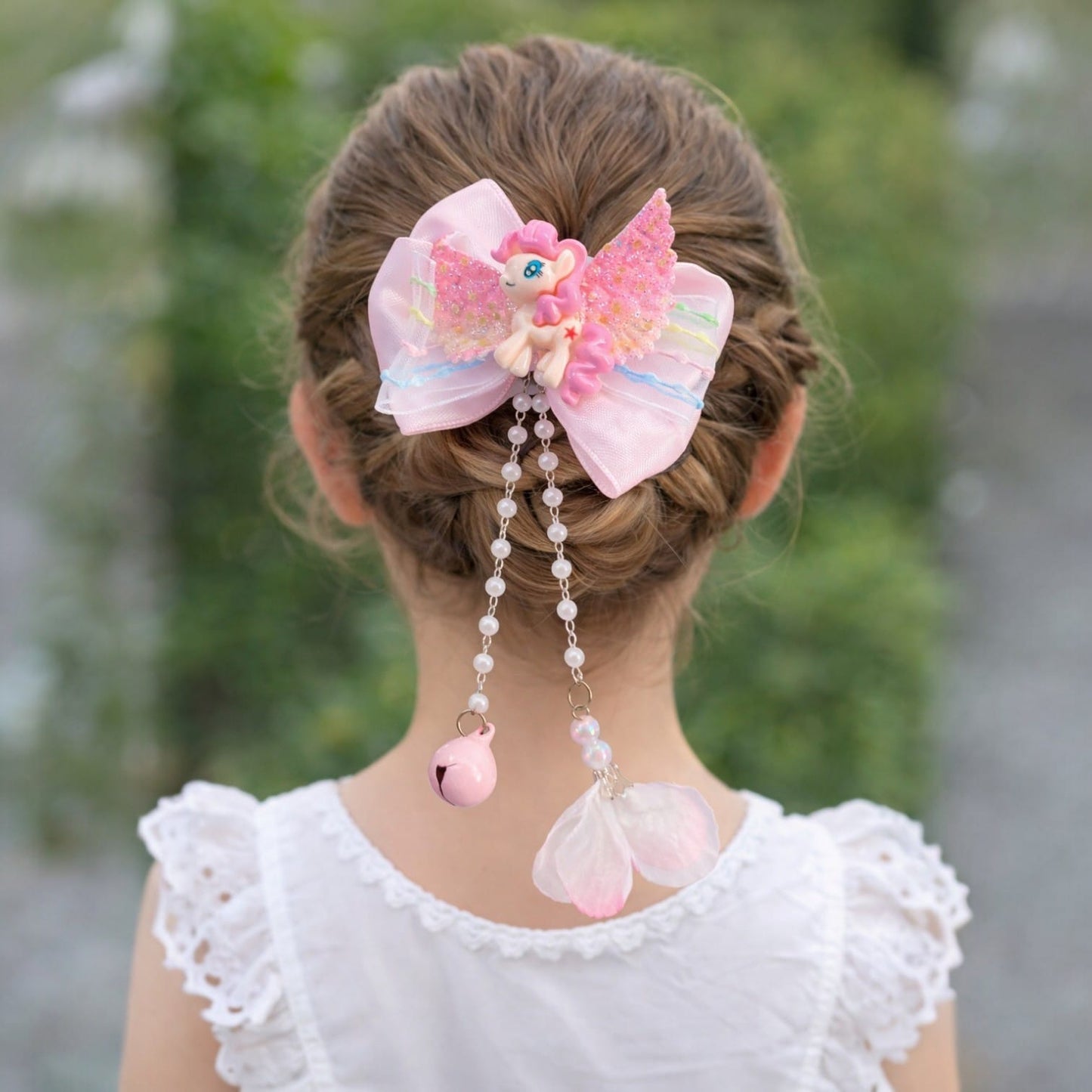 Cute Unicorn Bow Hair Clips Pair for Girls